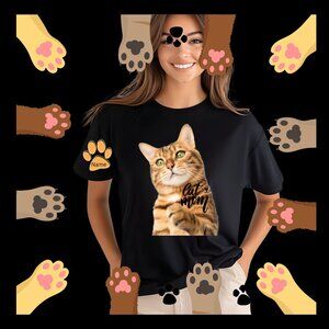 Orange Tabby Cat Mom with Custom Paw Name on sleeve